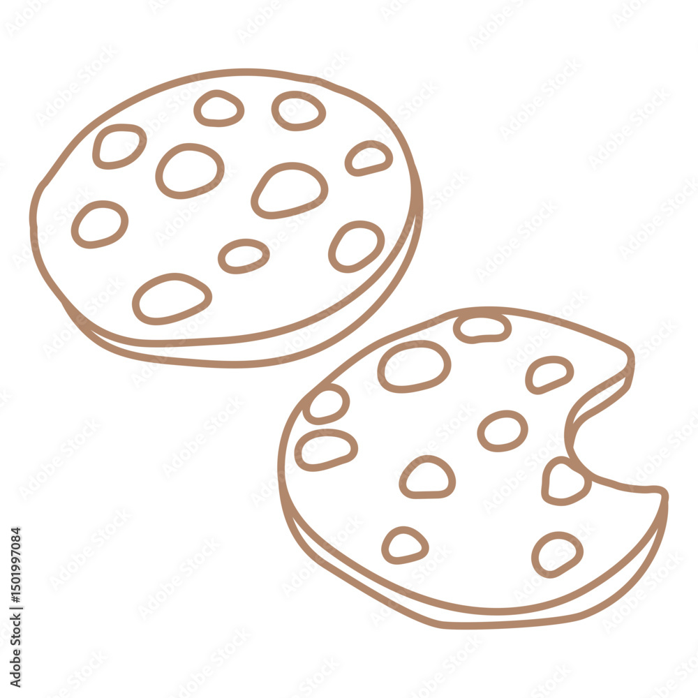 Fototapeta premium Two cookies doodle