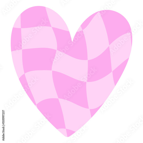 Pink and white checkered heart