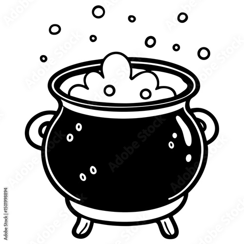 Bubbling Cauldron Potion – Vector on White