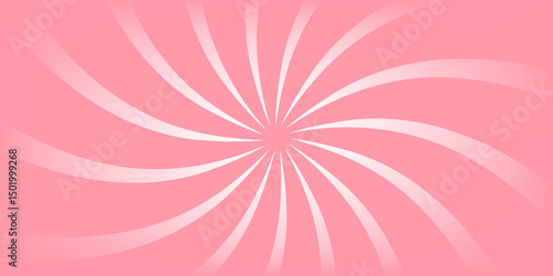 Candy color sunburst background. Abstract pink cream sunbeams design wallpaper. Colorful spinning lines for template, banner, poster, flyer.