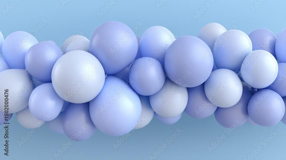 A blue and white balloon on a light blue background with space for a text or logo below it A blue and white balloon on a light blue background with space for a text or logo below it