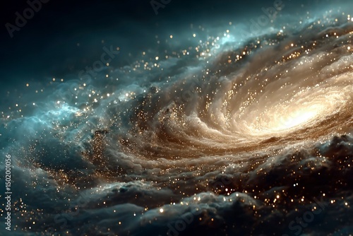 Wallpaper Mural Galactic Whirlpool A Stunning Spiral Galaxy with Cosmic Clouds and Sparkling Stars Torontodigital.ca
