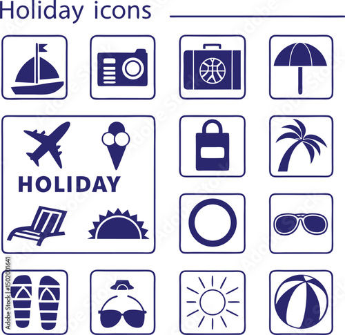 Collection of Summer Holiday Travel Icons