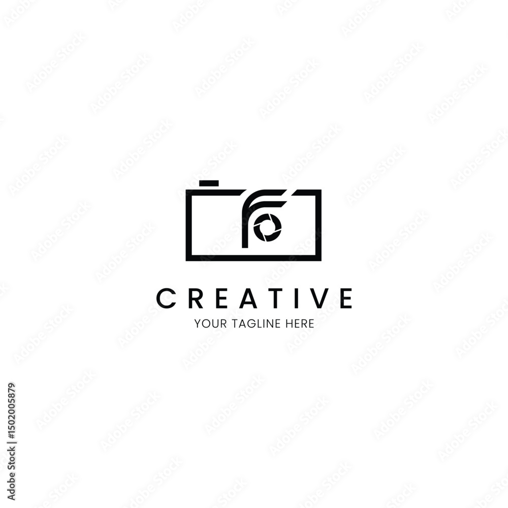 Minimalist logo letter F with camera for your brand Minimalist logo letter F with camera for your brand
