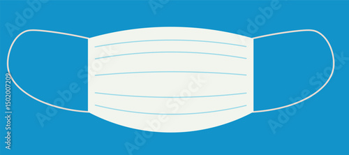 white medicine mask in doodle style in vector. Element for apps stickers website logo print icon