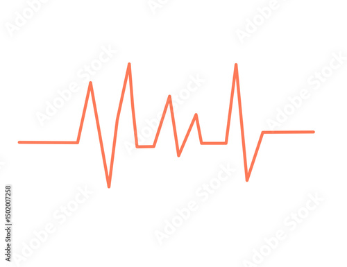 heart cardiogram in doodle style in vector. Element for apps stickers website logo print icon