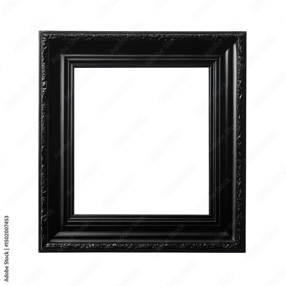 Fototapeta premium Ornate black frame isolated on transparent background