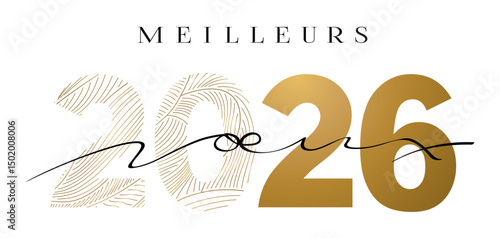 MEILLEURS VOEUX 2026 LIGNES DORÉES