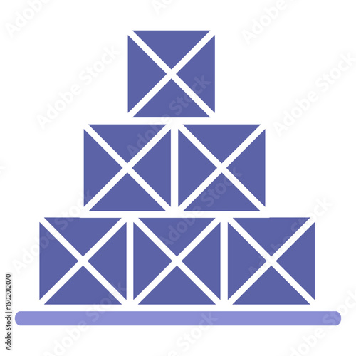 Stack boxes icon silhouette