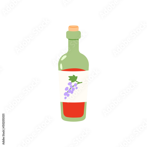 Vector illustration of a classic red wine bottle. Ideal for gourmet dining, winery branding, and celebration designs