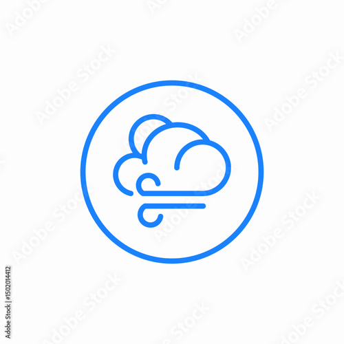 clouds and wind icon sign vector