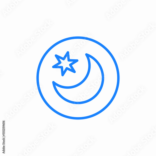 crescent and stars icon sign vector