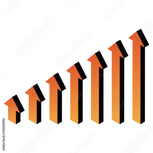 矢印　アイソメトリック　イラスト