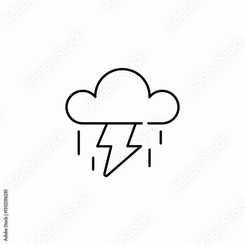 thundercloud with rain and lightning icon sign vector