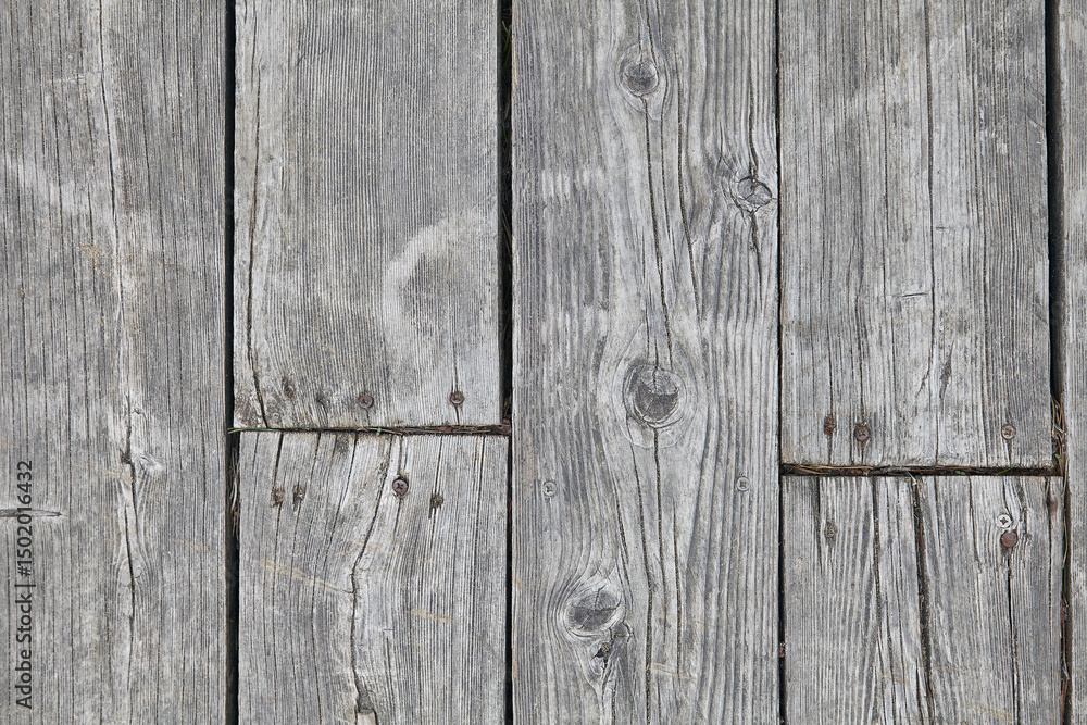 Fototapeta premium weathered wooden boardwalk on a trail in the dunes