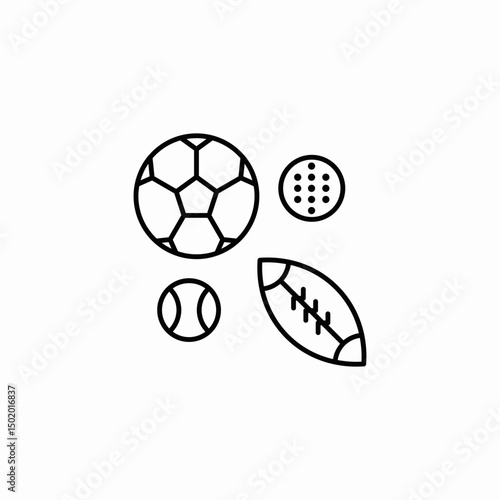 various sports balls icon sign vector