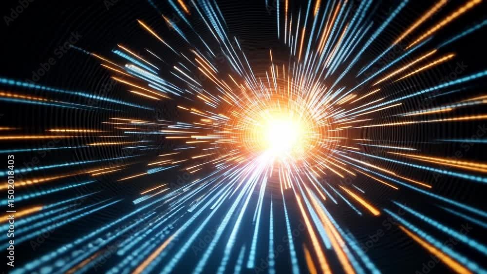 Digital tunnel effect with glowing center. Digital tunnel effect with glowing center.