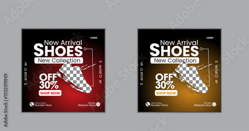 Modern shoe social media post design template