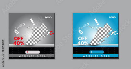 corporate social media design template for shoes company