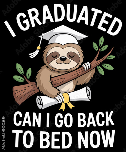 Funny Graduation Class of 2025 Sloth Graduate