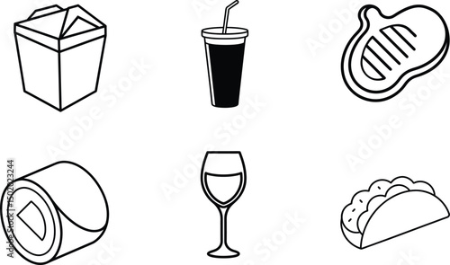  food truck vector art icons.