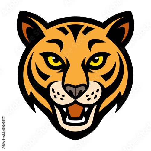 Indian leopard head mascot logo vector art illustration