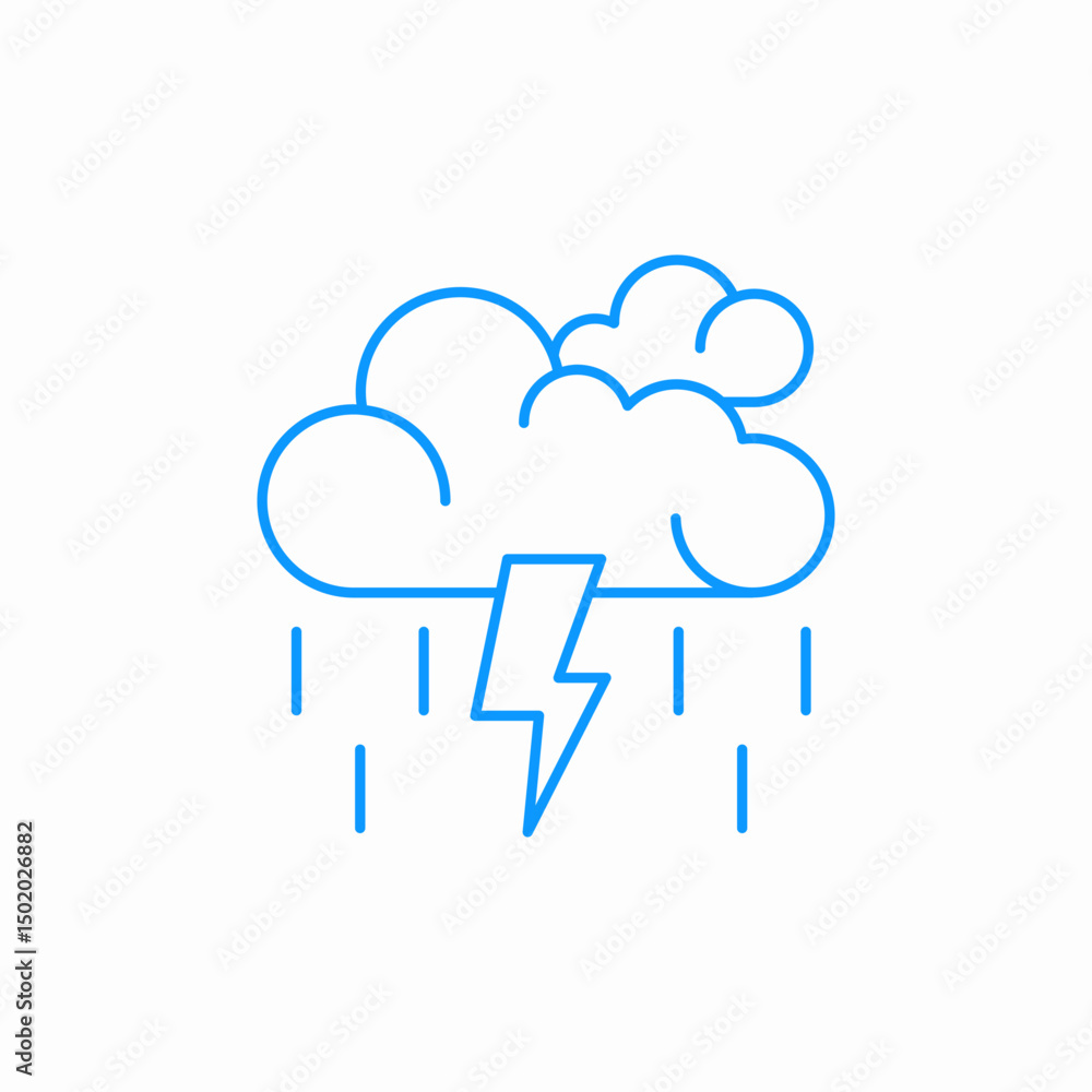 lightning and rain cloud thunder icon sign vector lightning and rain cloud thunder icon sign vector
