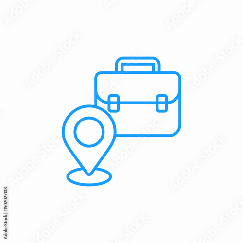 location briefcase position icon sign vector