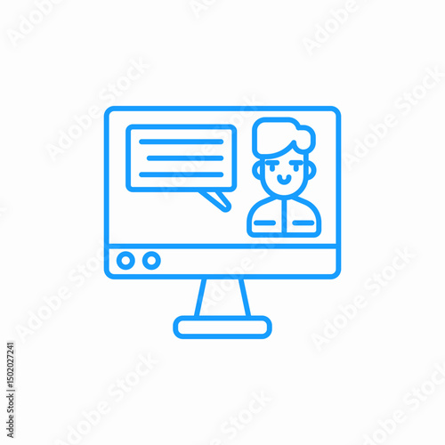 online video chat icon sign vector