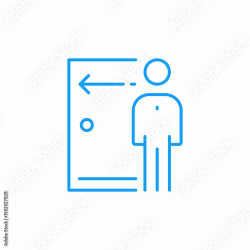 person leaving door icon sign vector