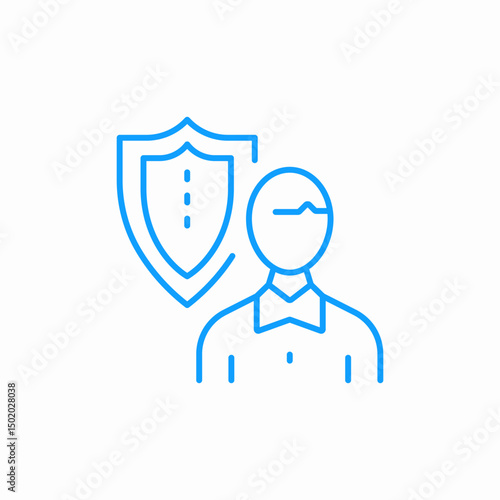 person security shield icon sign vector