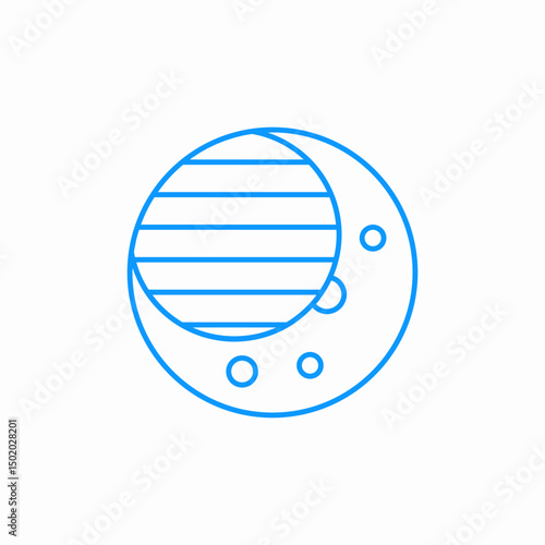 planet with moons icon sign vector