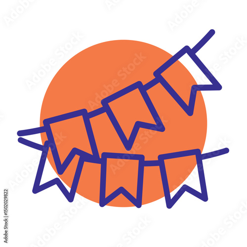 Colorful hanging flags set. Vector