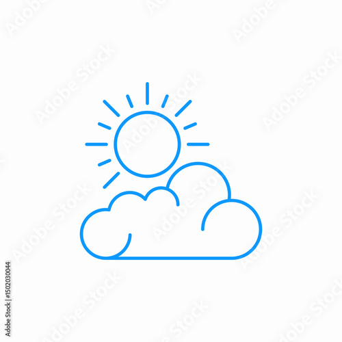 sun behind cloud icon sign vector