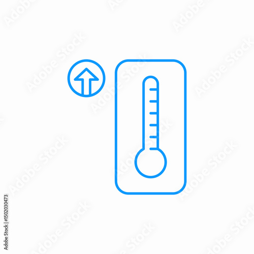 temperature rising up icon sign vector