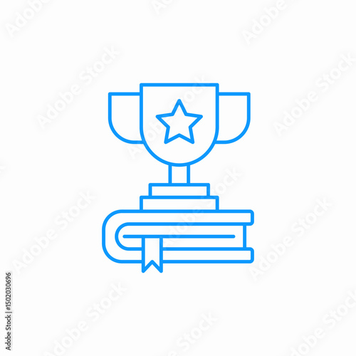 trophy book success icon sign vector