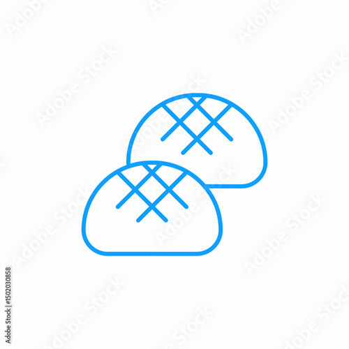 two loafs bread icon sign vector