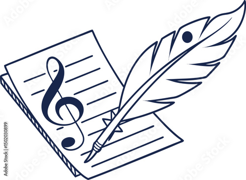 vector illustration of a feather