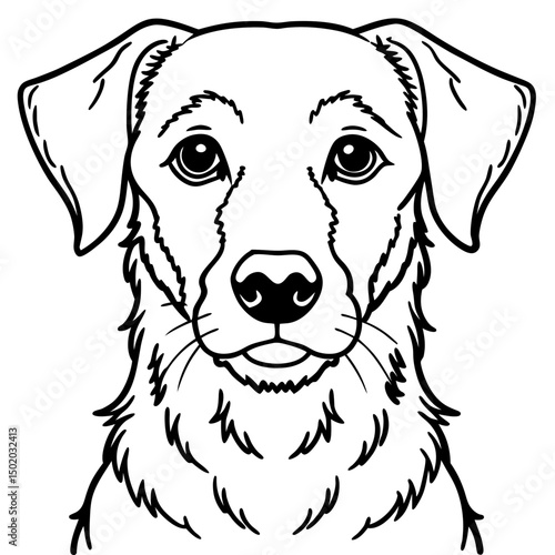 AI-Generated Labrador Retriever Line Art A Digital Drawing of a Loyal Canine Companion
