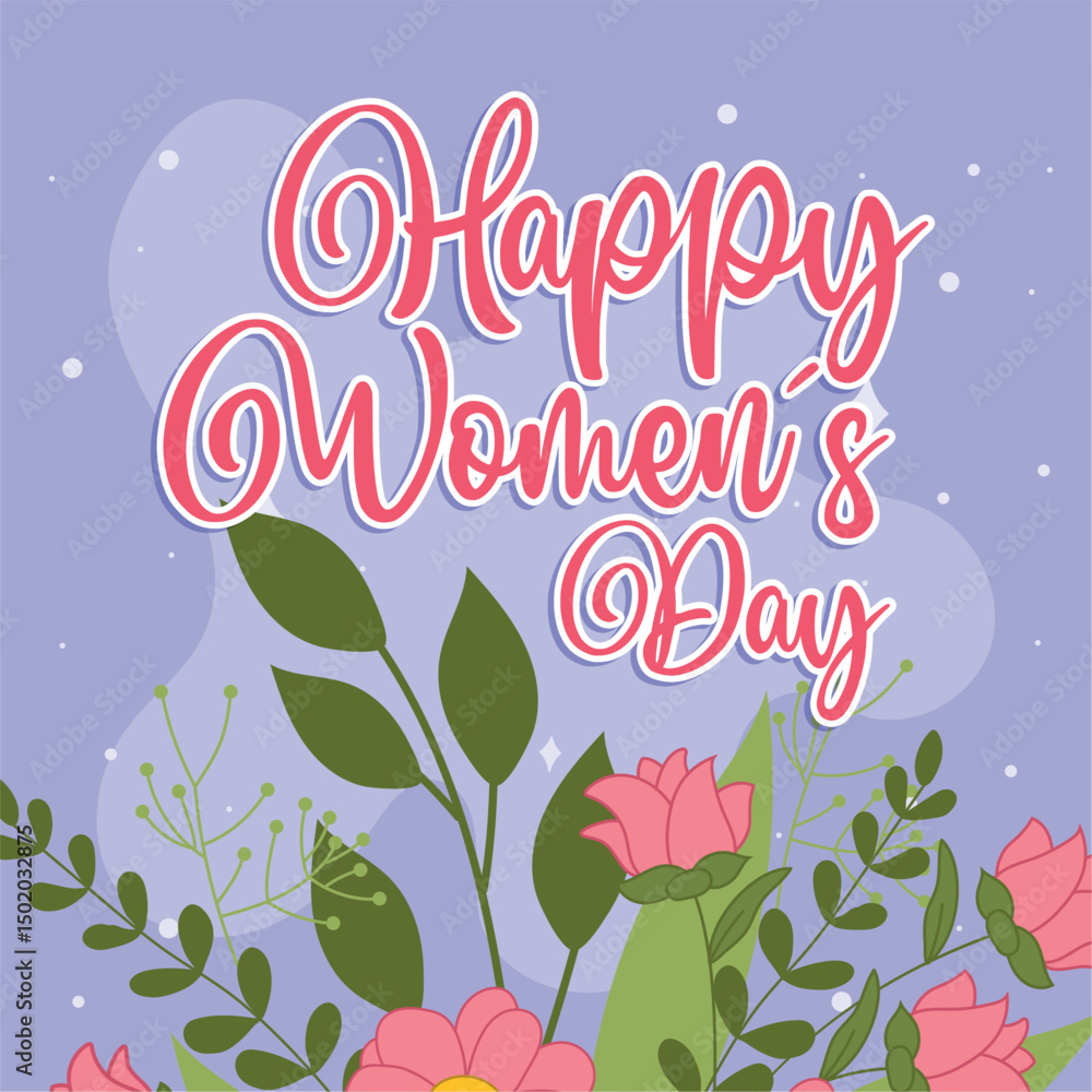 Obraz premium Flowers greeting womens day. Vector
