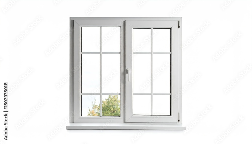 Modern House Window Frame Isolated on White Background Modern House Window Frame Isolated on White Background