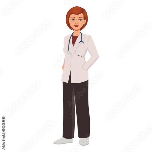 Female doctor profession cartoon
