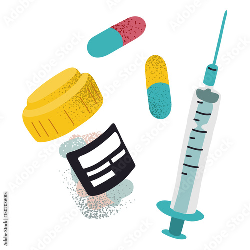 Medicine vaccine textured