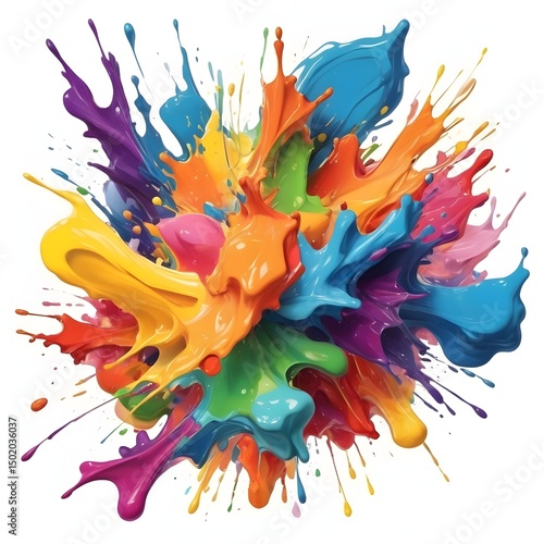 colorful paint splashes