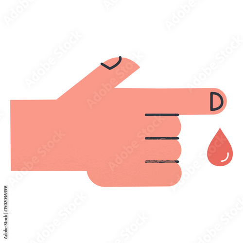 Drop of blood of hand illustration