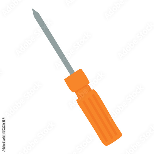 Flathead screwdriver tool. Vector