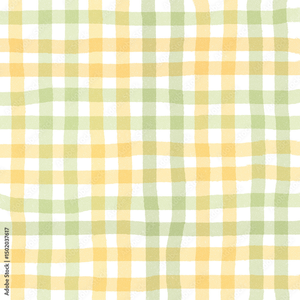 Orange Sage Green Plaid Gingham Check Hand Drawn Background Pattern Overlay Orange Sage Green Plaid Gingham Check Hand Drawn Background Pattern Overlay