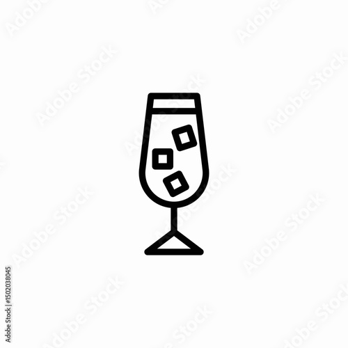 champagne glass icon sign vector
