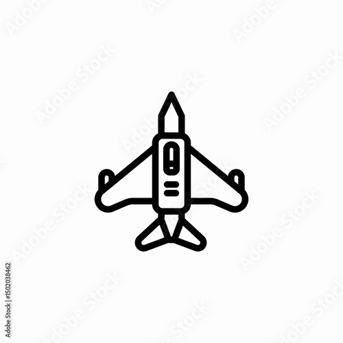 fighter jet icon sign vector
