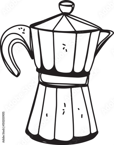 Coffee drawing, engraving, ink, line art, vector	